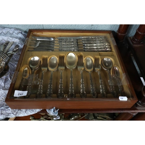 242 - Collection of flatware together with cruet set