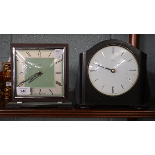 246 - 2 Smiths mantle clocks