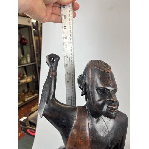 256 - Collection of African figurines - Approx height of tallest: 55cm