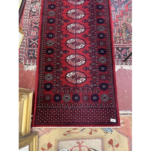 262 - Red runner - Approx size: 364cm x 69cm