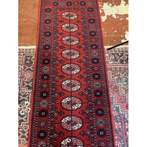 262 - Red runner - Approx size: 364cm x 69cm