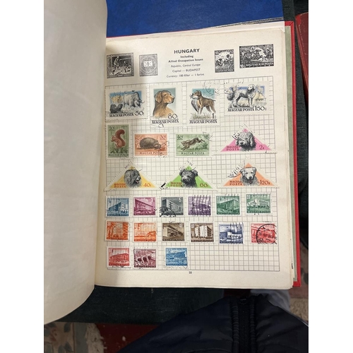 270 - 3 well populated stamp albums together with some loose