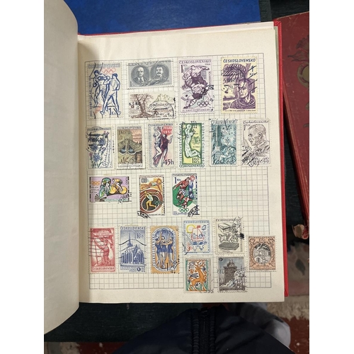 270 - 3 well populated stamp albums together with some loose