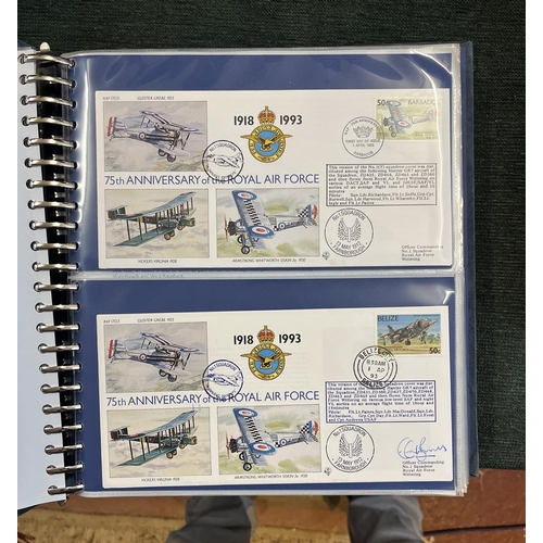 276 - Stamps - Aviation. 60 RAF 50th Anniversary covers in special album. 31 signed