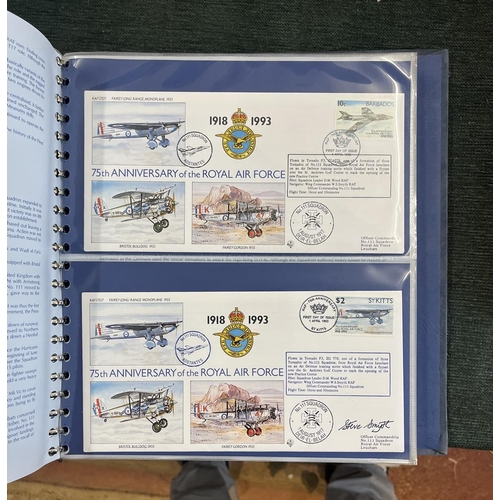 276 - Stamps - Aviation. 60 RAF 50th Anniversary covers in special album. 31 signed