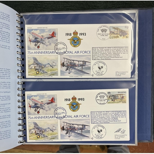 276 - Stamps - Aviation. 60 RAF 50th Anniversary covers in special album. 31 signed