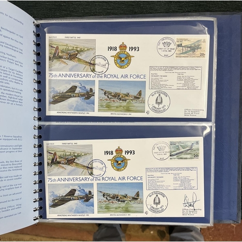 276 - Stamps - Aviation. 60 RAF 50th Anniversary covers in special album. 31 signed