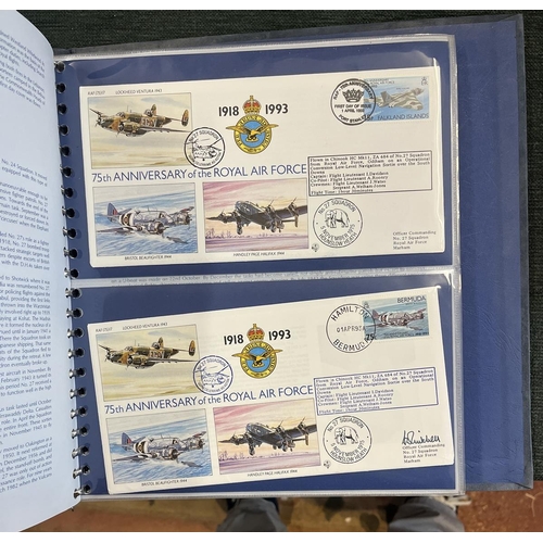 276 - Stamps - Aviation. 60 RAF 50th Anniversary covers in special album. 31 signed