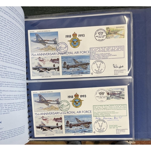 276 - Stamps - Aviation. 60 RAF 50th Anniversary covers in special album. 31 signed