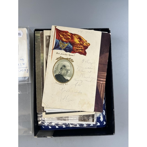 278 - Postcards - 60+ Royalty. Box with small album and loose. KE6 to Charles & Diana