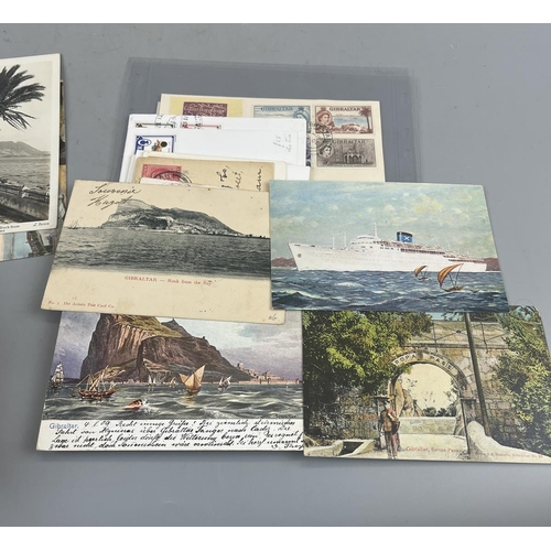 283 - Stamps - Gibralter. Range of covers and postcards including 1953 Defins on 4 FDCs