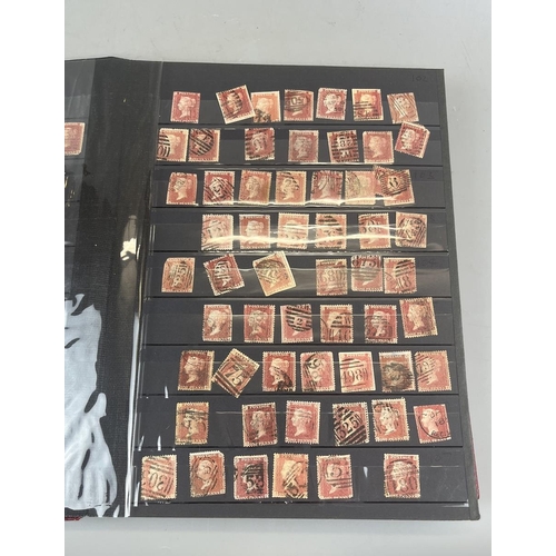 287 - Stamps - Great Britain stock book of QV 1d Red Stars and plates (100s)