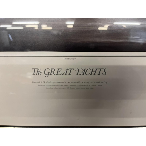 385 - Framed print - The Great Yachts by Tim Thompson pencil signed