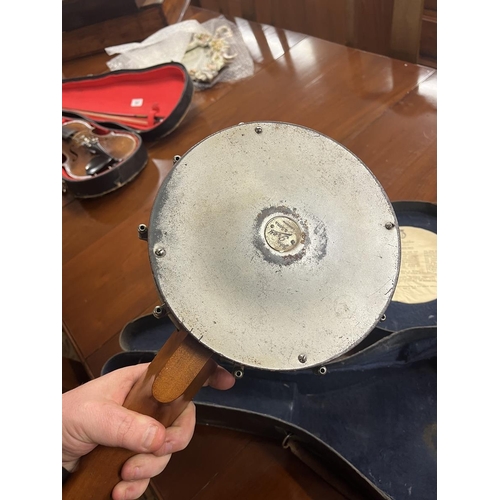 390 - Banjo in case by John Grey and Sons of London