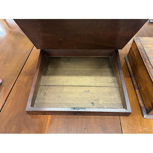 393 - Mahogany writing slope with integrated drawers together with another