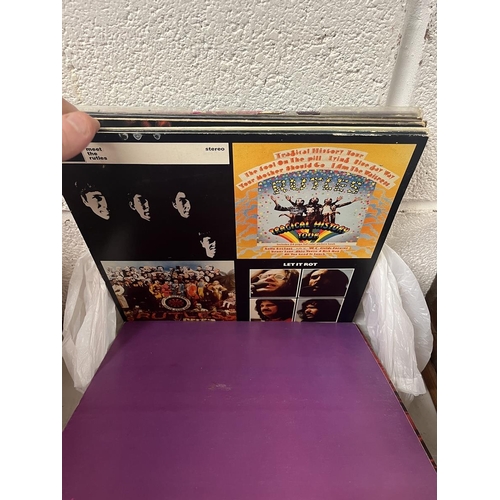 403 - Record player together with a collection of records to include the Beatles and Led Zeppelin etc