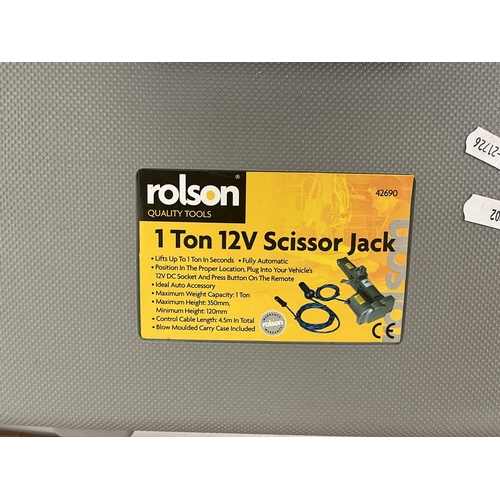 410 - Rolson 1 tonne 12v scissor jack