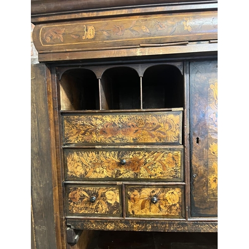 436 - Early Dutch marquetry cabinet A/F - Approx size: W: 132cm D: 59cm H: 192cm