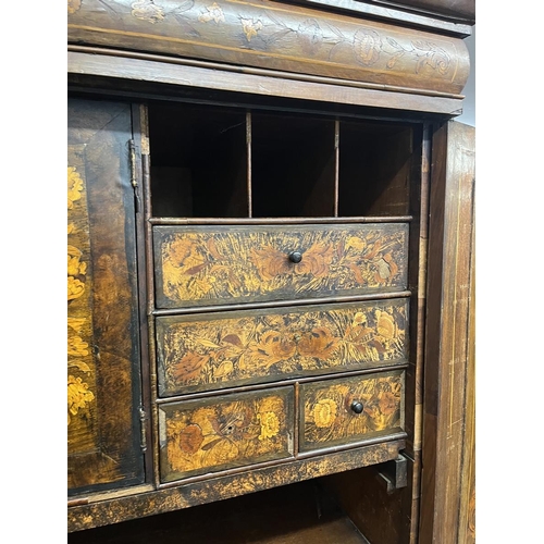 436 - Early Dutch marquetry cabinet A/F - Approx size: W: 132cm D: 59cm H: 192cm