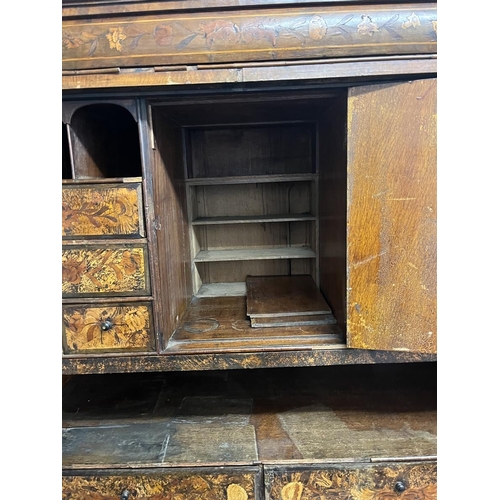 436 - Early Dutch marquetry cabinet A/F - Approx size: W: 132cm D: 59cm H: 192cm