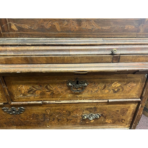 436 - Early Dutch marquetry cabinet A/F - Approx size: W: 132cm D: 59cm H: 192cm