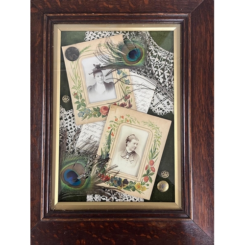 442 - Framed Victorian memorabilia