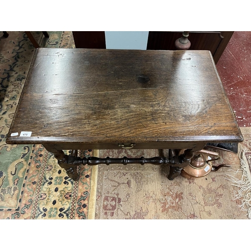 470 - Antique oak side table - Approx size: W: 91cm D: 53cm H: 69cm