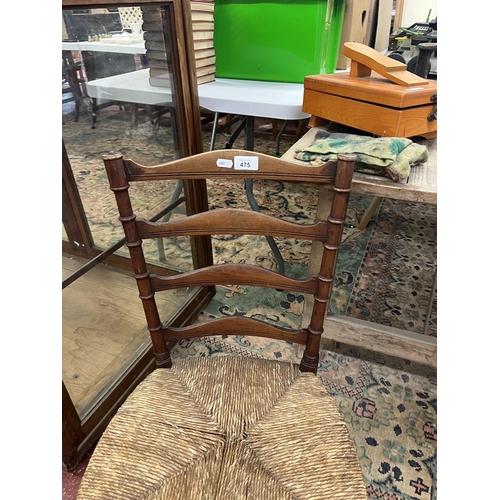 475 - Rush seated ladder-back bedroom chair