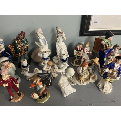 519 - Collection of figurines to include Ladro, Nao and Royal Doulton