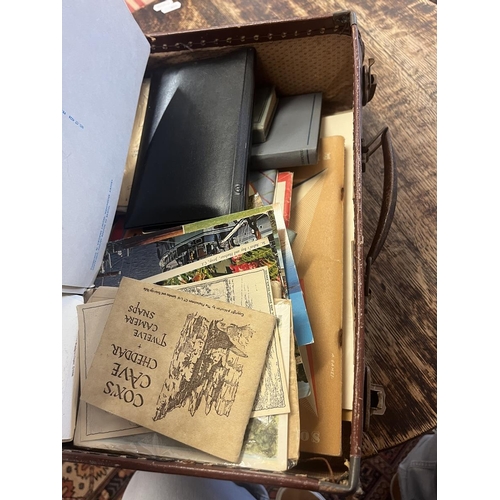 575 - Collection of postcards and ephemera in small cases
