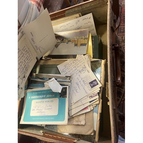 575 - Collection of postcards and ephemera in small cases