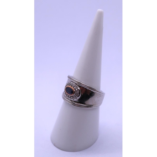 77 - Clogau Diana sapphire set silver ring with COA