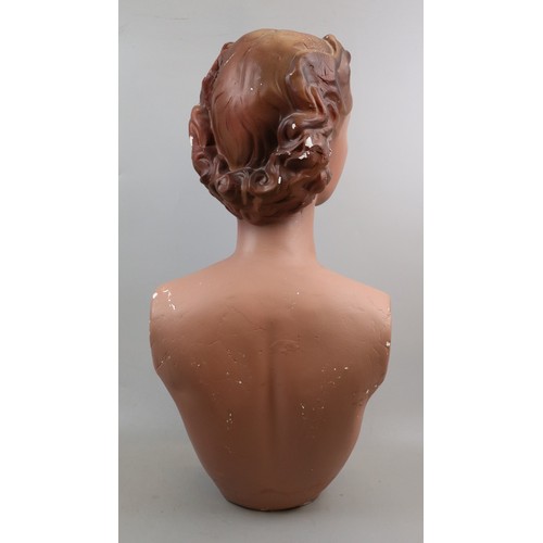 141 - 1930s French mannequin head and torso marked Champs Elysees, Paris - Approx height: 64cm