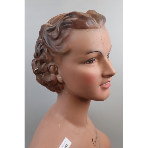 141 - 1930s French mannequin head and torso marked Champs Elysees, Paris - Approx height: 64cm