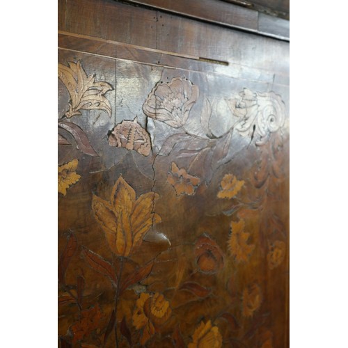 436 - Early Dutch marquetry cabinet A/F - Approx size: W: 132cm D: 59cm H: 192cm