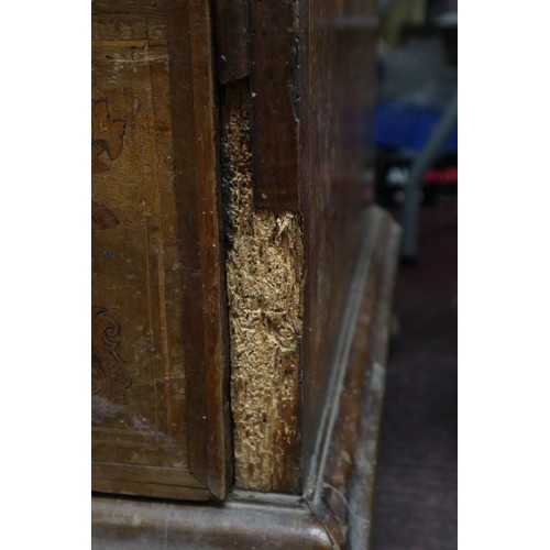 436 - Early Dutch marquetry cabinet A/F - Approx size: W: 132cm D: 59cm H: 192cm