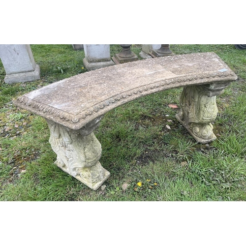 116 - Curved stone bench