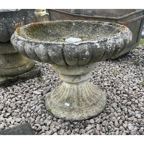 135 - Low stone birdbath