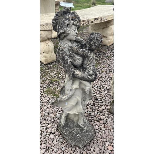 139 - Stone lady with child 