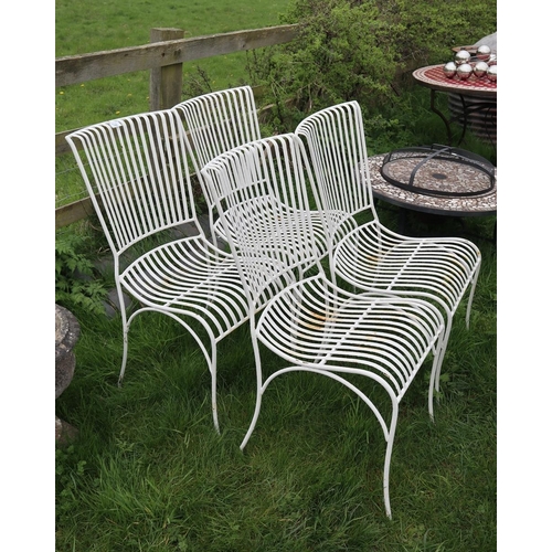 165 - 4 white metal garden chairs