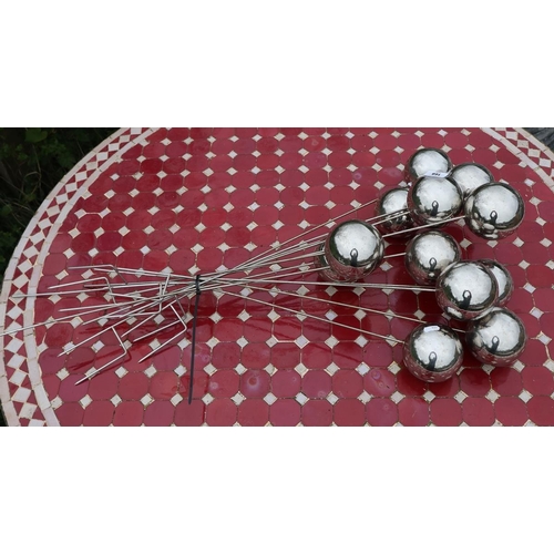 168 - Decorative chrome orbs on stands