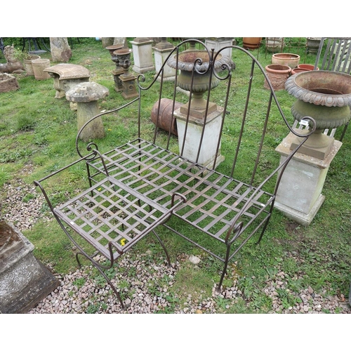 179 - Metal scroll work bench with table