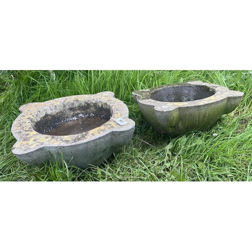 206 - Pair of small stone planters