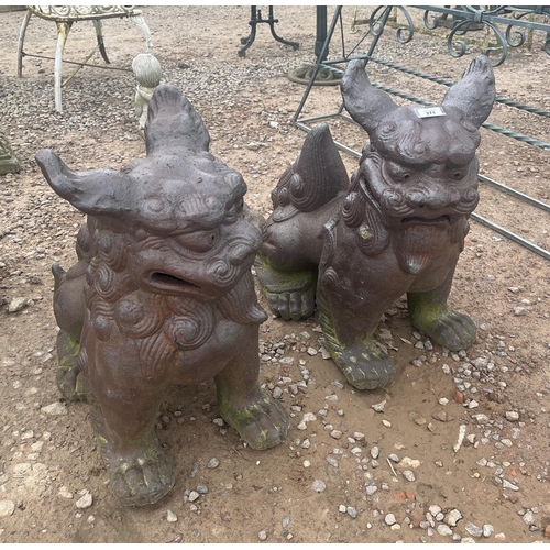 271 - Genuine pair of terracotta salt glazed Dogs of Foo - Approx height: 60cm