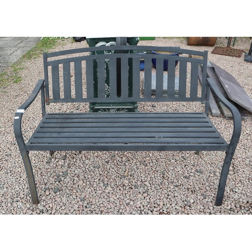 316 - Metal garden bench with cover