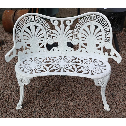 332 - White metal garden bench