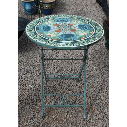 338 - Ceramic top folding bistro table