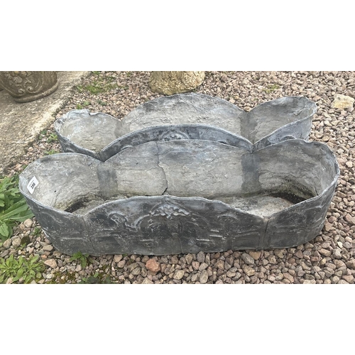 356 - Pair of antique lead trough planters