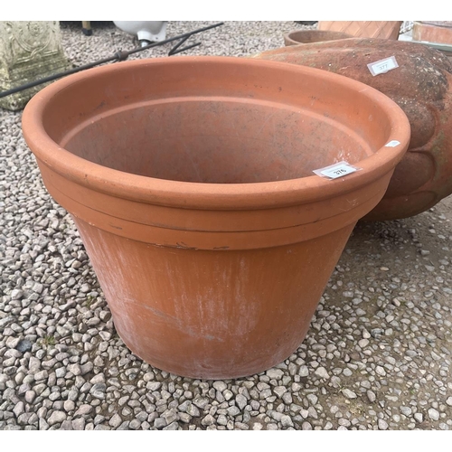 376 - Large terracotta plant pot - Approx H: 42cm  D: 57cm