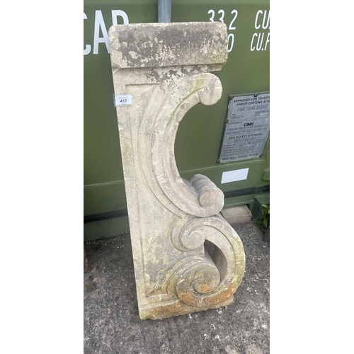 417 - Large stone scroll work bracket